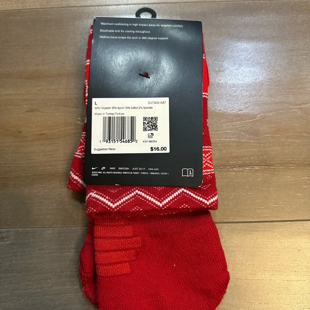 Nike Elite Santa Red and Gold Basketball Socks